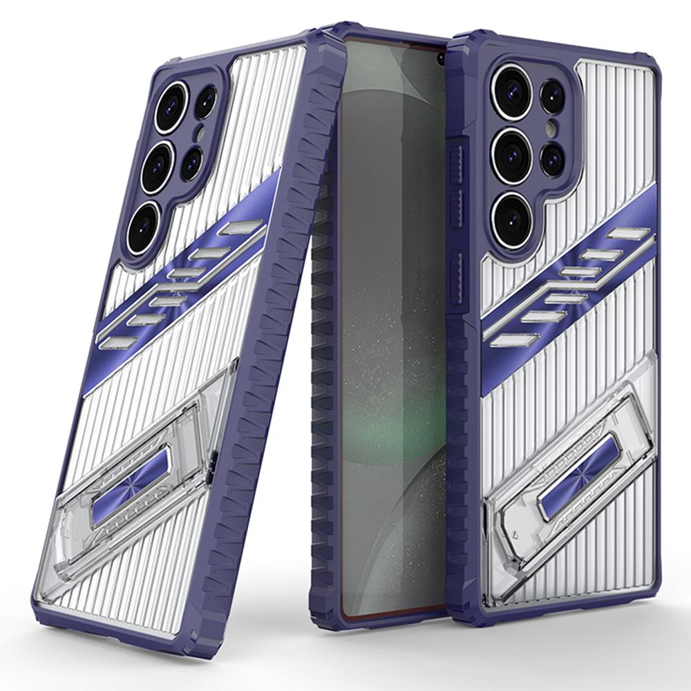 For Samsung Galaxy S25 Ultra Case Folding Kickstand PC+TPU Anti Drop Phone Cover
