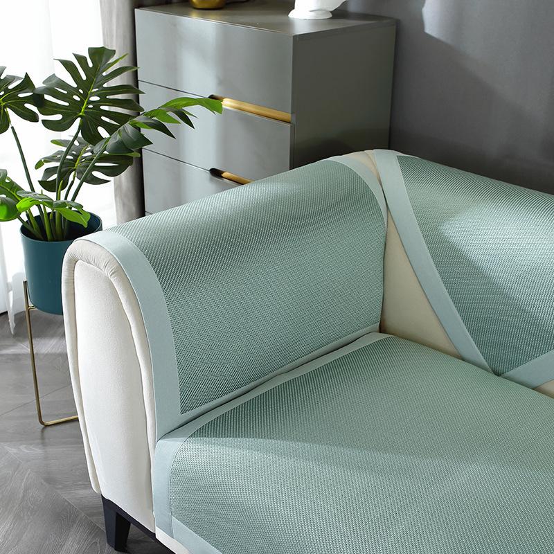 Ice Vine Grass Mat Sofa Cushion Summer Cool Mat Seat Cushion Water Wash Ice Silk Anti Slip Sofa Cover Seat Cushion Ice Cushion