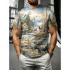 Summer Men's Print Crew Neck T-Shirt