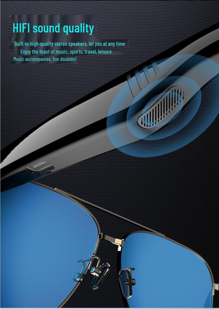 Óculos de Sol de Áudio Bluetooth Inteligentes Unissex com Bateria de Ultra Longa Duração e Bloqueio de Luz Azul