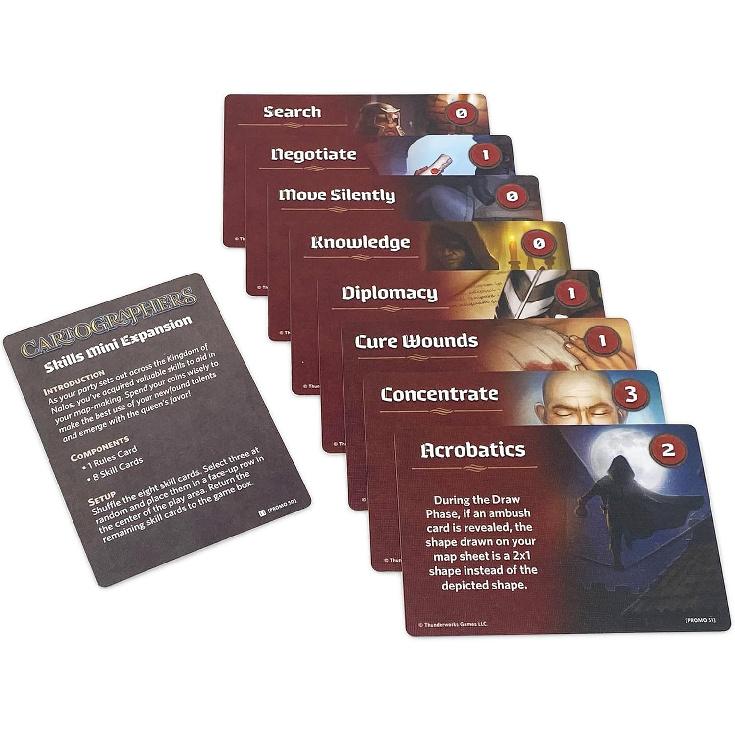 

Картографы: Навыки 1 Мини-дополнение - 8 новых карт навыков для Картографов и Героев-картографов, игра о рисовании фэнтезийных карт