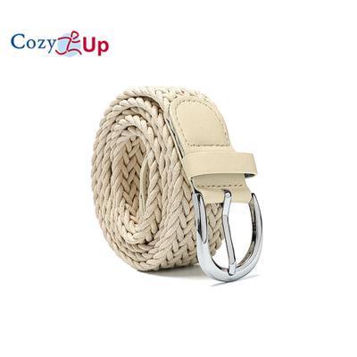 Cintura da donna in corda di cera intrecciata, cintura retrò in jeans, cintura con fibbia ad ardiglione
