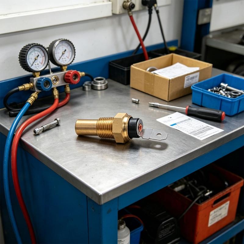 Threaded Coolant Temperature Sensor with Single Terminal Design, Engine Water Temperature Unit for Cooling System Repair and Routine Service