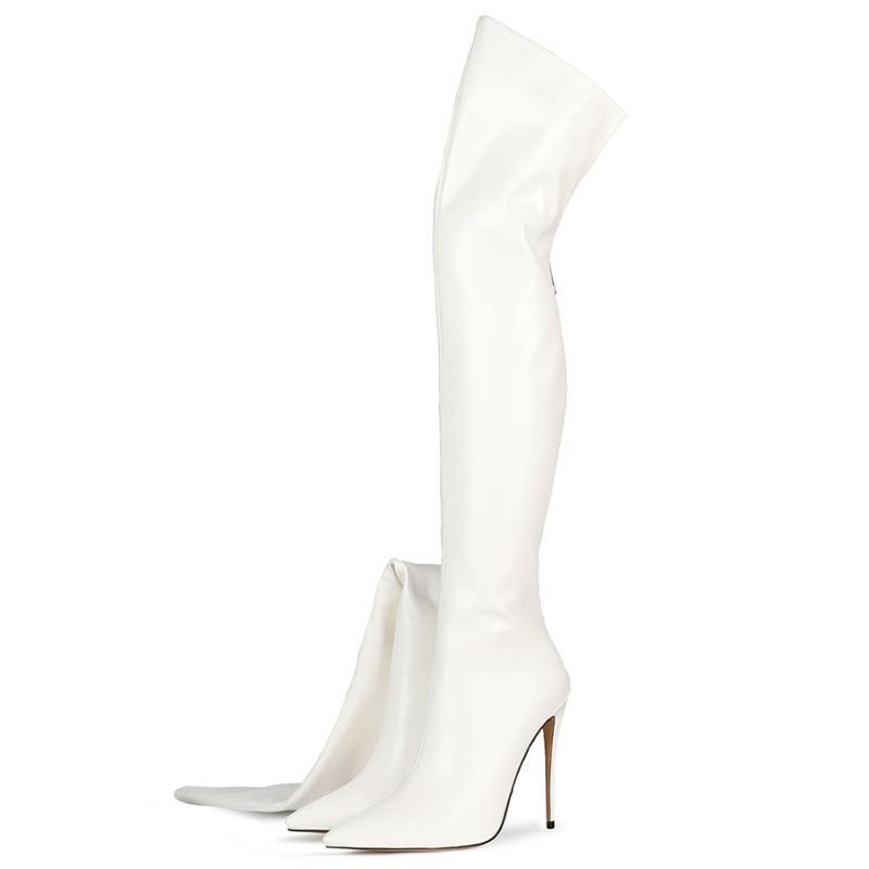 Modă Femei Până la Genunchi Cizme Lungi Modă Sexy Petrecere Toc Stiletto Elegant Cizme Femei Piele Lăcuită Strălucitoare Cizme Lungi Botas De Mujer
