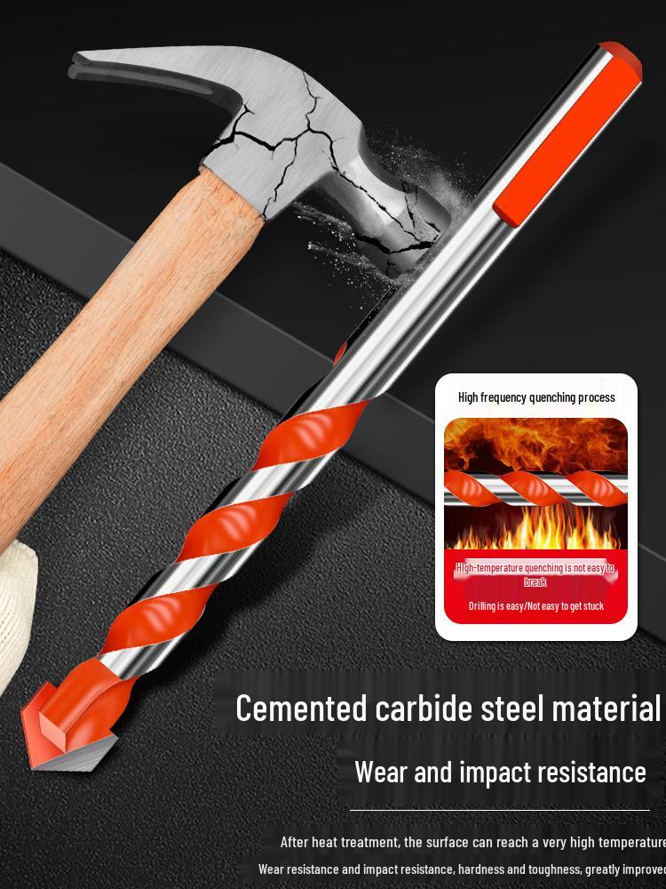 All-in-One 6mm Alloy Triangle Drill Bit for Tile, Concrete, Glass, and Cement
