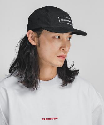 PSSHOPPER Pigmentgewaschenes Camp Cap [Schwarz]