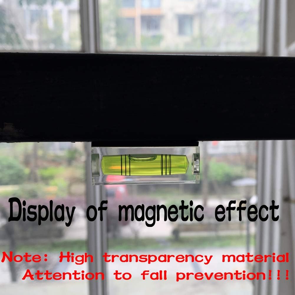 accuracy Mini Level Bubble Small Horizontal Bubble Three Line Horizontal Pearl Level Magnetometer (52 * 20 * 15mm Green magnetism 2PCS)