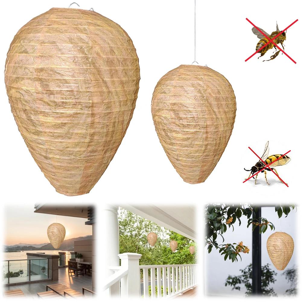 1-5PCS Hanging Wasp Nest Decoy Outdoor Waterproof Fake Wasp Nest Decoy Nest Decoy Hornets Plastic Insects Paper Drive Beehive