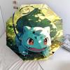 Wzór Pokémon Bulbasaur, automatyczny składany parasol, przenośna i składana konstrukcja, 8 żeber, prezent na Boże Narodzenie lub urodziny.
