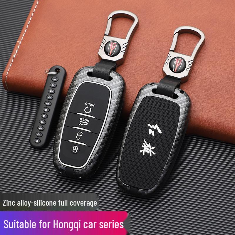 Hongqi Car Key Case - Stylish, Atmospheric Design with Buckle & Personalized Decoration