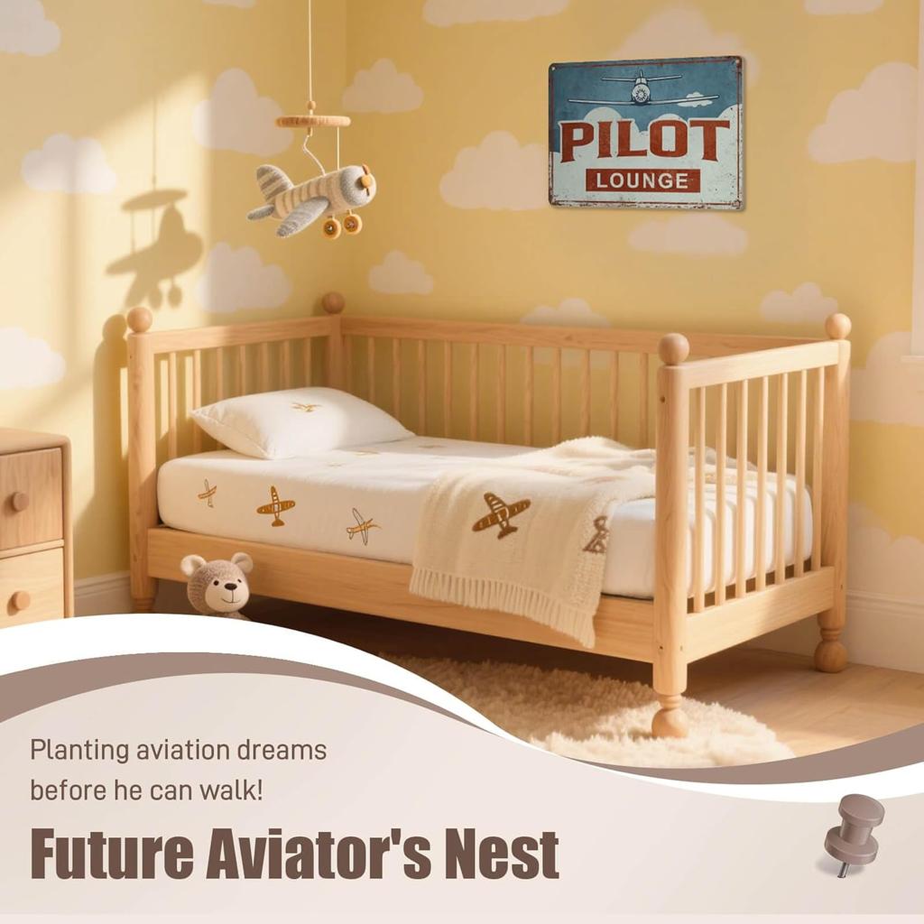 ALREAR Pilot Lounge Sign Aviation Decor Aviator Gifts Airplane Party Decorations Nursery Boys Room Garage Man Cave Wall Art Decor Vintage Metal Signs