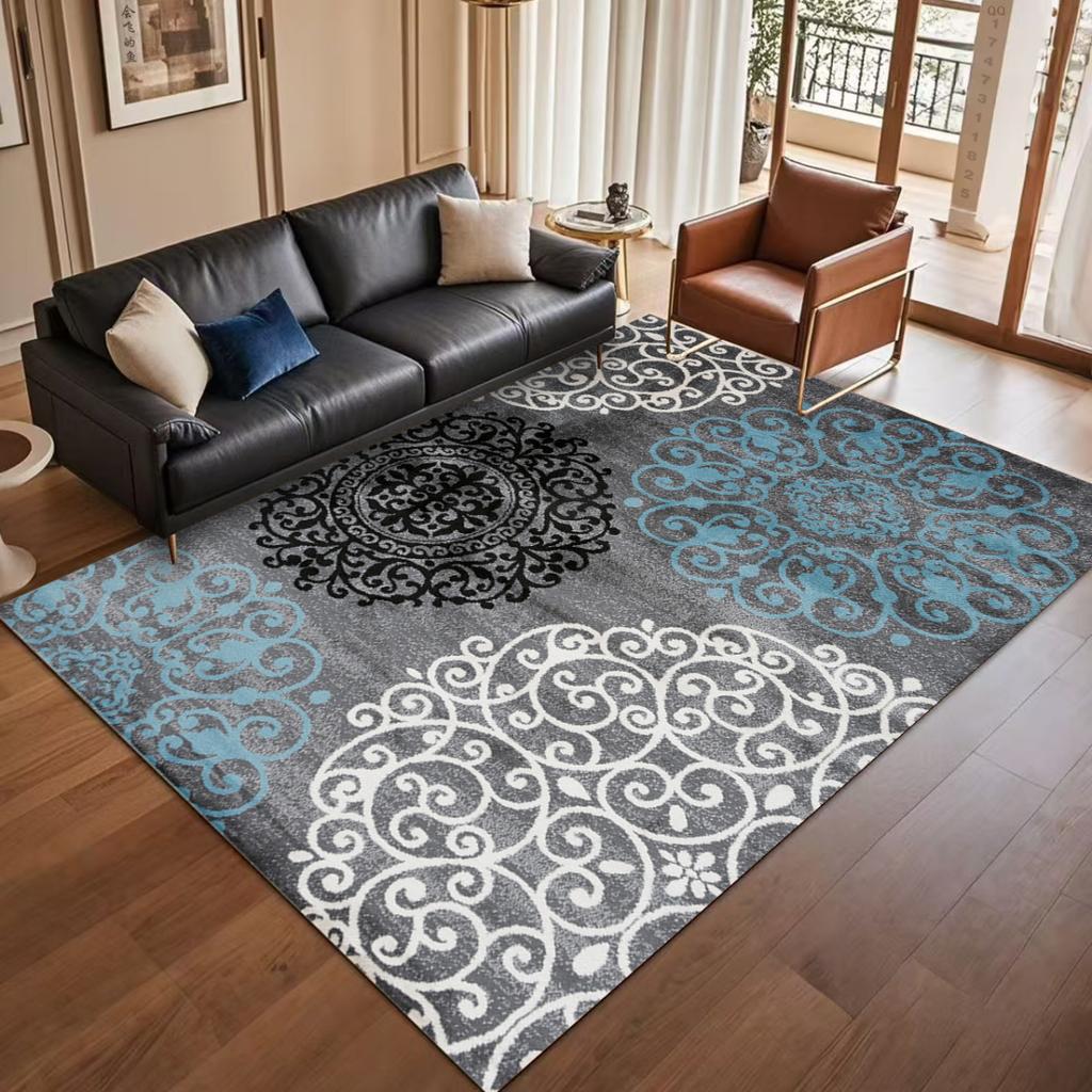 Modern Light Luxury Decoration Home Carpet Living Room Plant Pattern Non-slip Room Decor Rug Soft Easy Clean Entrance Door Mat