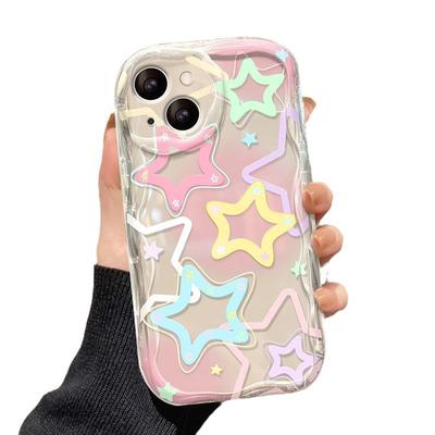 Smudge Colored Stars Suitable for Apple 16promax Anti-fall 14 Mobile Phone Case IPhone 13/11/12 Transparent 15