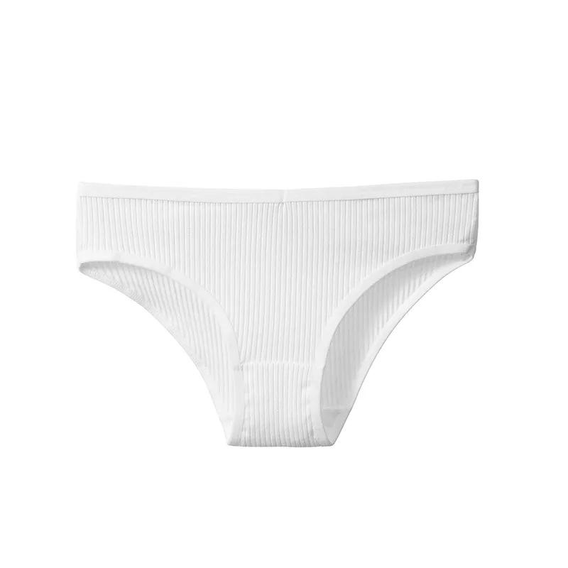 Women's Plus Size Mid-Low Waist Cotton Ribbed Triangle Briefs