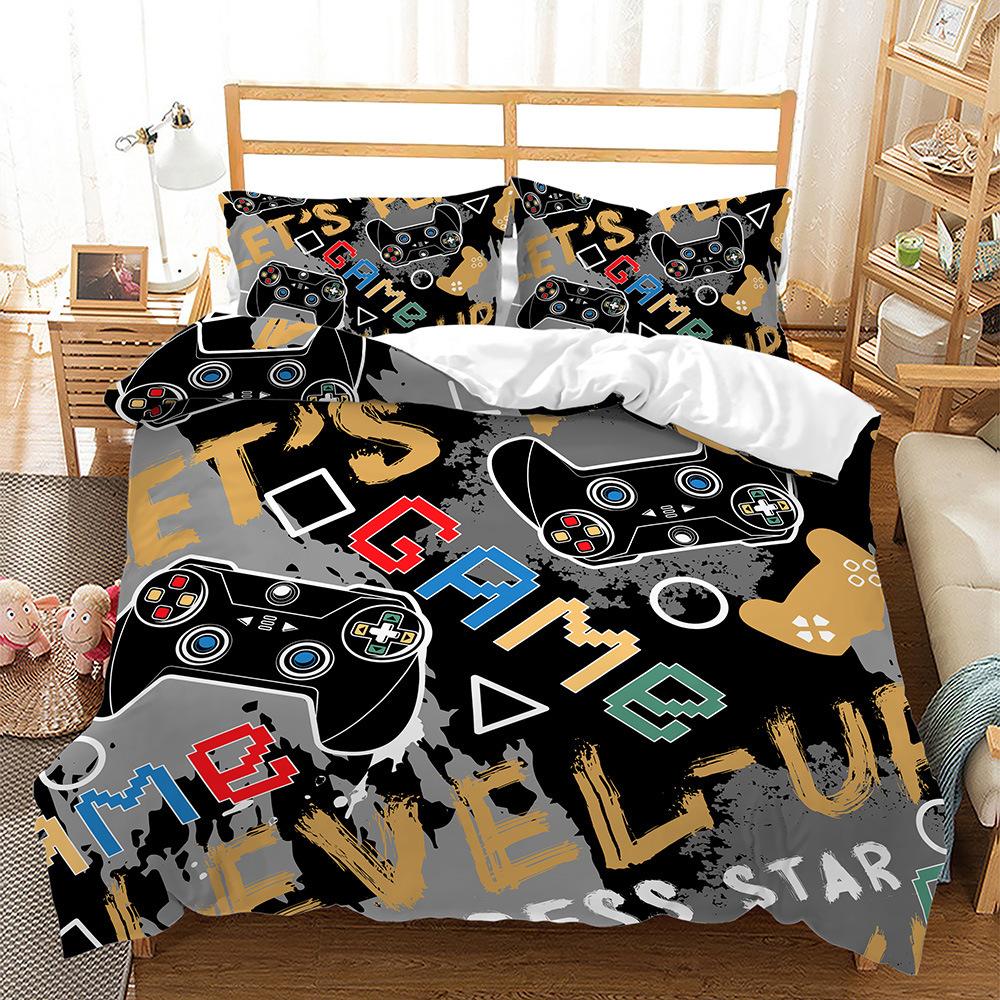 Home Textile Game Series Gamepad Building Block Quilt Cover Three-Piece Digital Kit Four-Piece Set