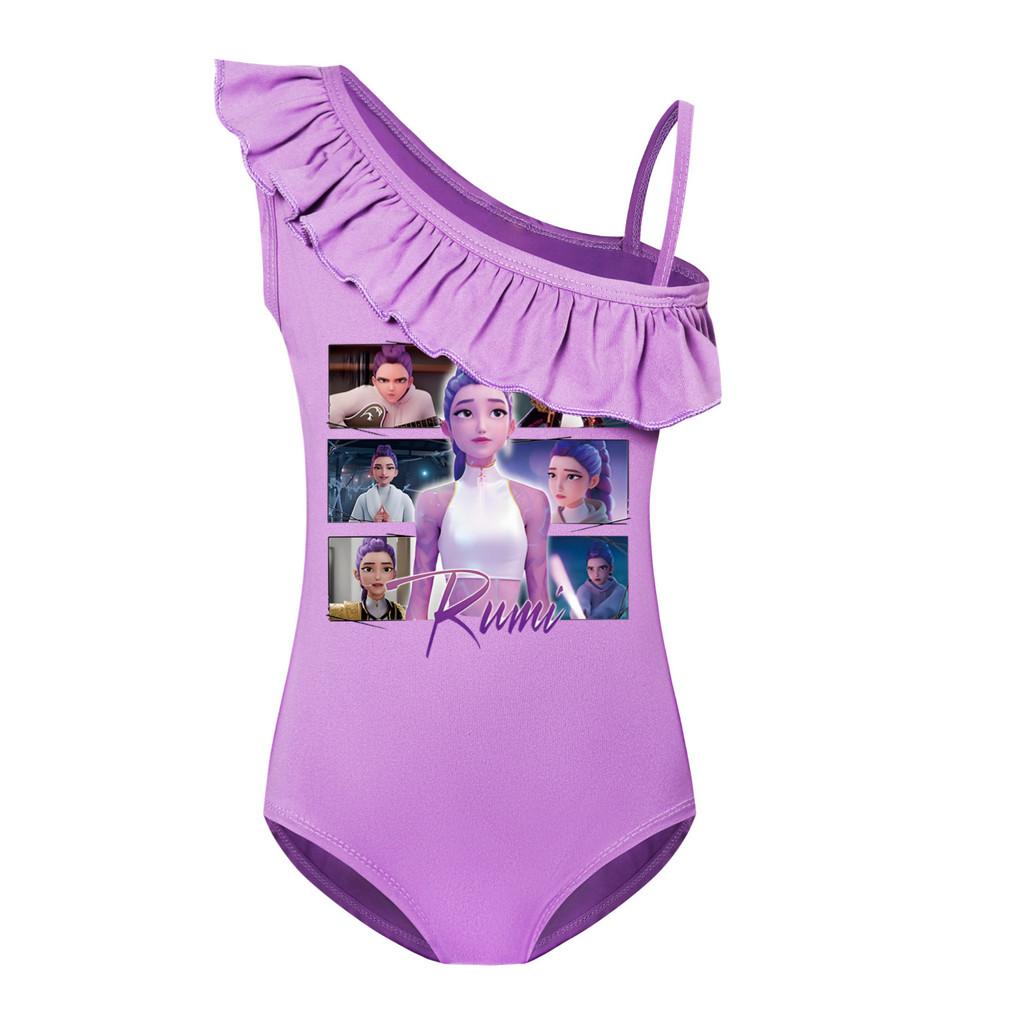 

5061 Kids Girls Rumi Mira Zoey Print Swimsuit Swimming One-piece Bodysuit Swimwear 150cm