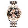 Men Chronograph Watches Stainless Steel Analog Quartz Wrist Watch Waterproof Luminous Date Business Dress Watch for Men