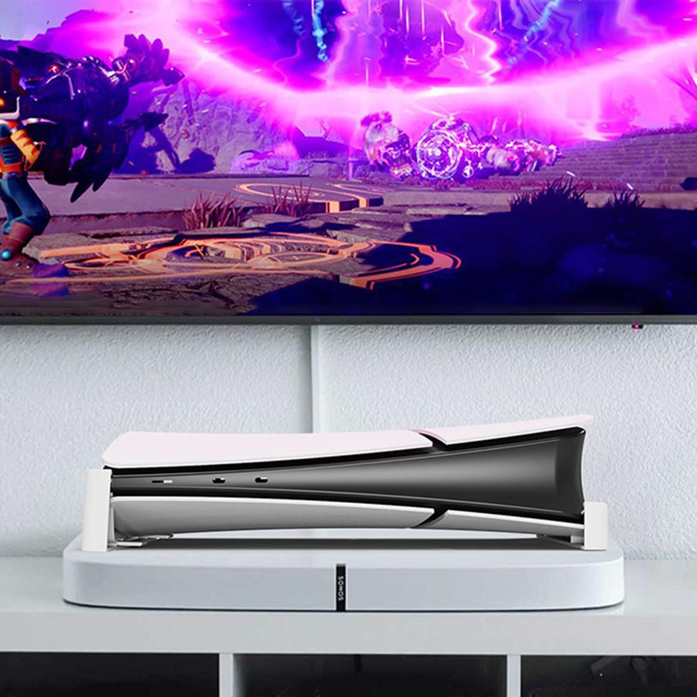 Horizontal Stand for PS5,with Anti-Slip Mads Base Stand Accessories Space Saving for Playstation 5 Slim Disc & Digital Edition