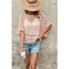 Summer Women's T-shirt Knitwear Bat Sleeve Loose Round Neck Hollow Short Sleeve Sweater