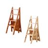 Folding Step Ladder Chair Library Stair Chair for Kitchen Living Room Yard