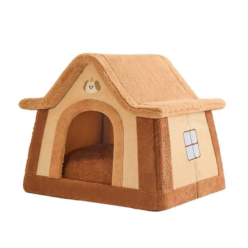 Foldable Dog House Kennel Bed Mat for Small Medium Dogs Cats All Seasons Cat Bed Nest Pet Products Basket Pets Puppy Cave Sofa