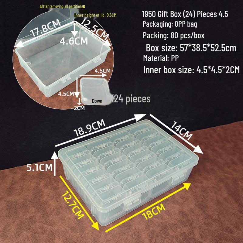 1950s 24-Grid Multi-Functional Plastic Storage Box for DIY, Crafts, and Jewelry