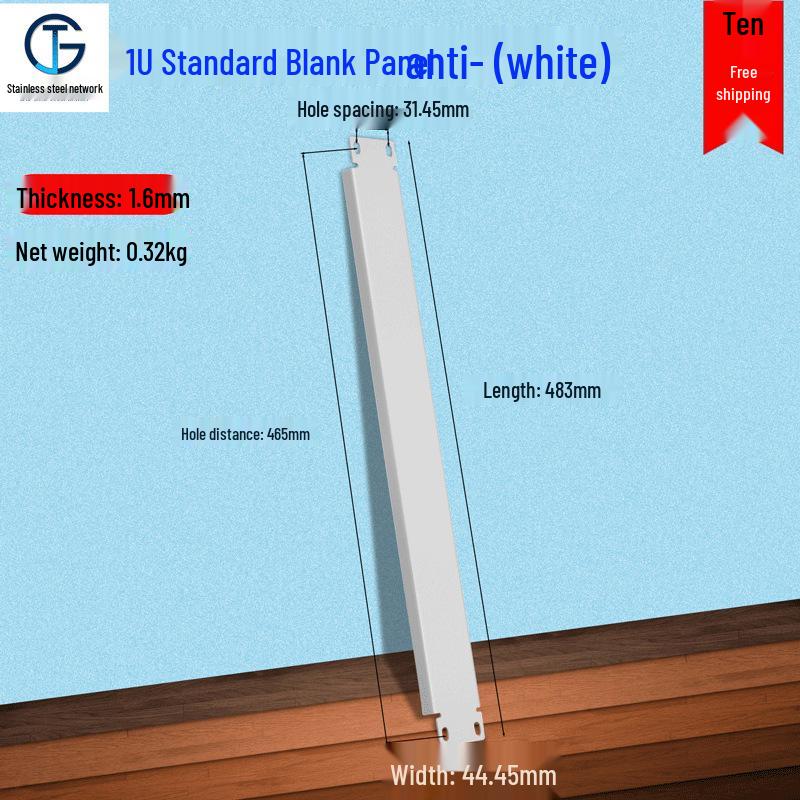 19-inch Black Rack Mount Blank Panel with White Back - Available In 1U, 2U, 3U, 4U, and 6U Sizes.