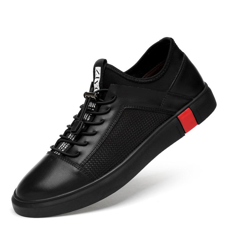 Spring Korean Style Men s Trendy Low-Top Cowhide Lace-Up Casual Driving Shoes 36