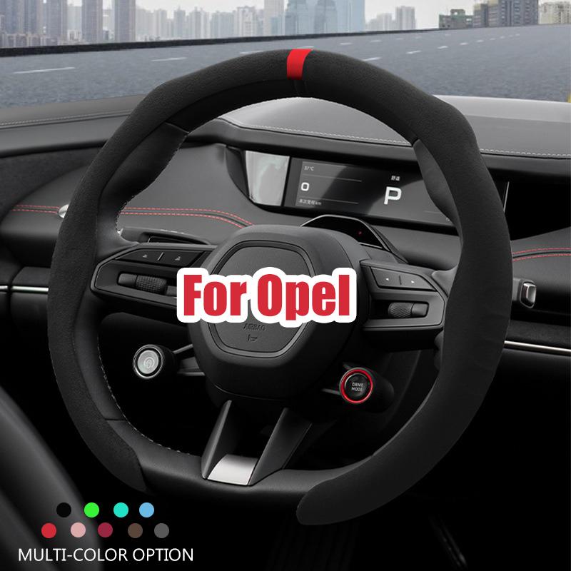 Fashion Suede Car Steering Sheel Cover For Opel OPCline ASTRA CORSA INSIGNIA MOKKA VECTRA Tigra Adam Combo Zafira Vivaro Cross