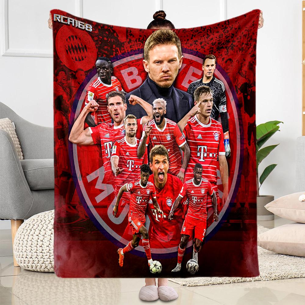 Bayern Munich Blanket Ultra-Soft Suitable for Office Seaside Chair for All Occasions Digital Print Ideal Gift for Friends Family Couples Picnic