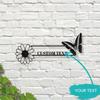 Retro Metal Flower & Butterfly Wall Art Sign 15.74x7.44in for Living Room Farmhouse Home Decor