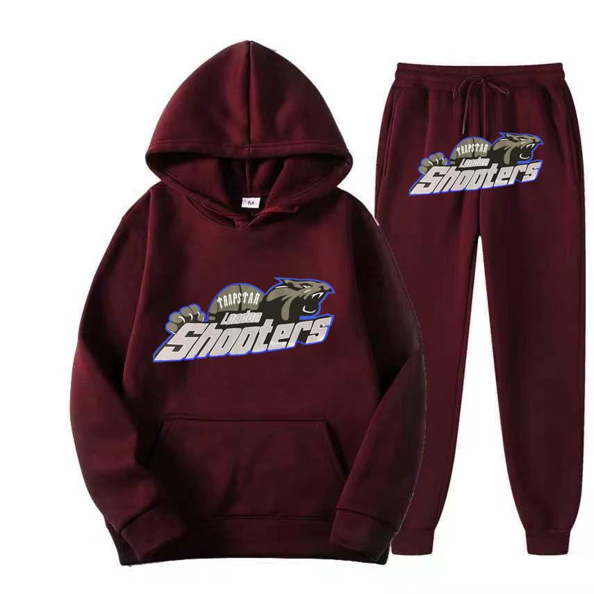 Unisex Trapstar Red & Black Tiger Head Hoodie and Sweatpants Set