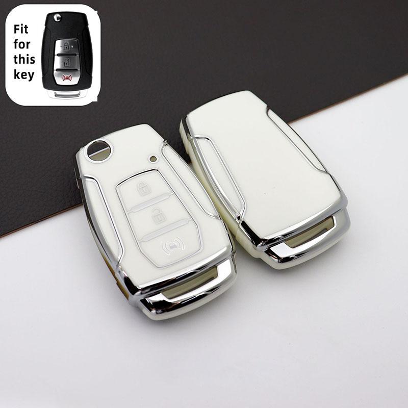 

For Ssangyong Actyon Korando Tivoli Kyron 2 Sanka Tpu Shell Fob Protector Holder Bag Car Folding Key Case Cover Accessories
