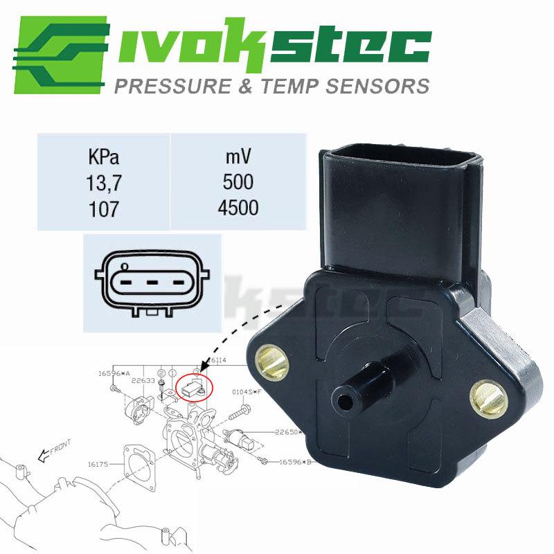 22627AA220 PS60-01 Saugrohr Absoluter Ladedruck-Map-Drucksensor für Subaru Impreza Forester Legacy Baja Outback 2,5L 3,0L