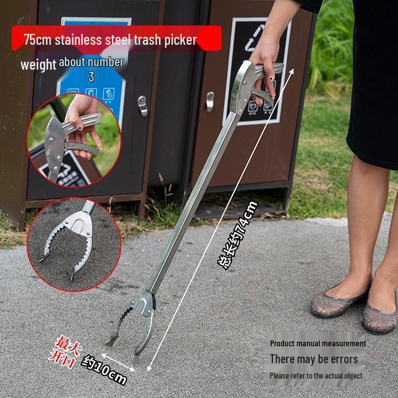 HANDUNYOU Extended Stainless Steel Trash Grabber