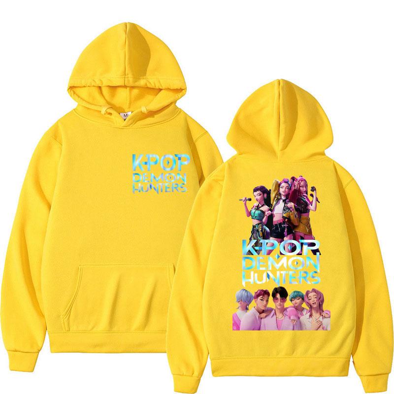 KPop Anime Demon Hunters Rumi Mira Zoey Saja Boys Hoodies Men Women Fashion Oversized Sweatshirt Fleece Warm Casual Long Sleeve