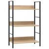 Day and Night - Day and Night 3-tier Engineered Wood Oak Shelf 60x27.6x90.5 Cm