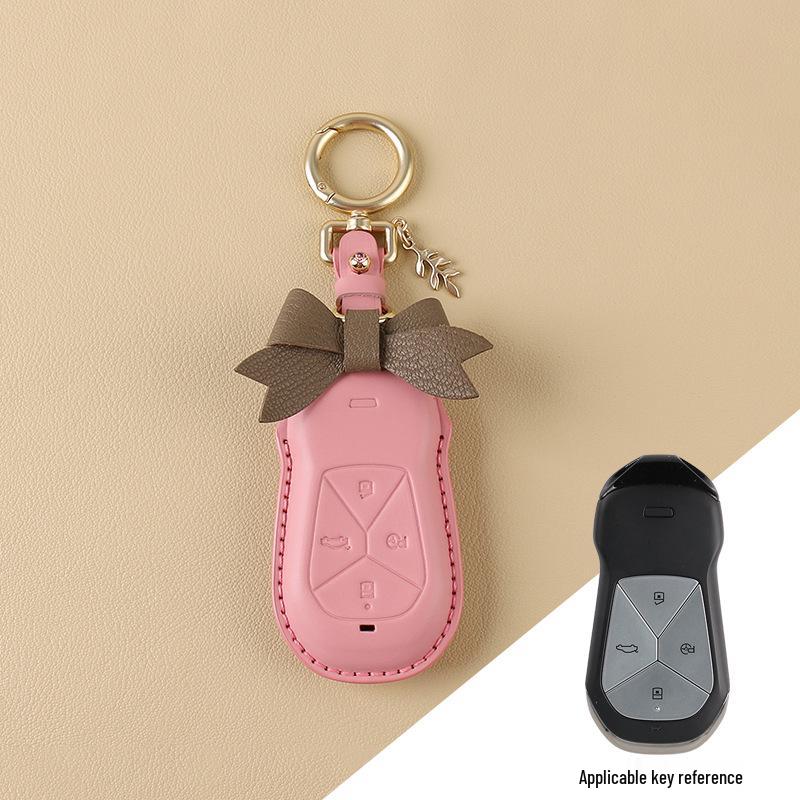 Women's Genuine Leather Bow Key Case for Xiaopeng P7 G9/G3i/P5 2022