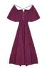 Women's Style Dress Pink Square Neck Maxi Woven Dress with Opening Waist and Back Detail