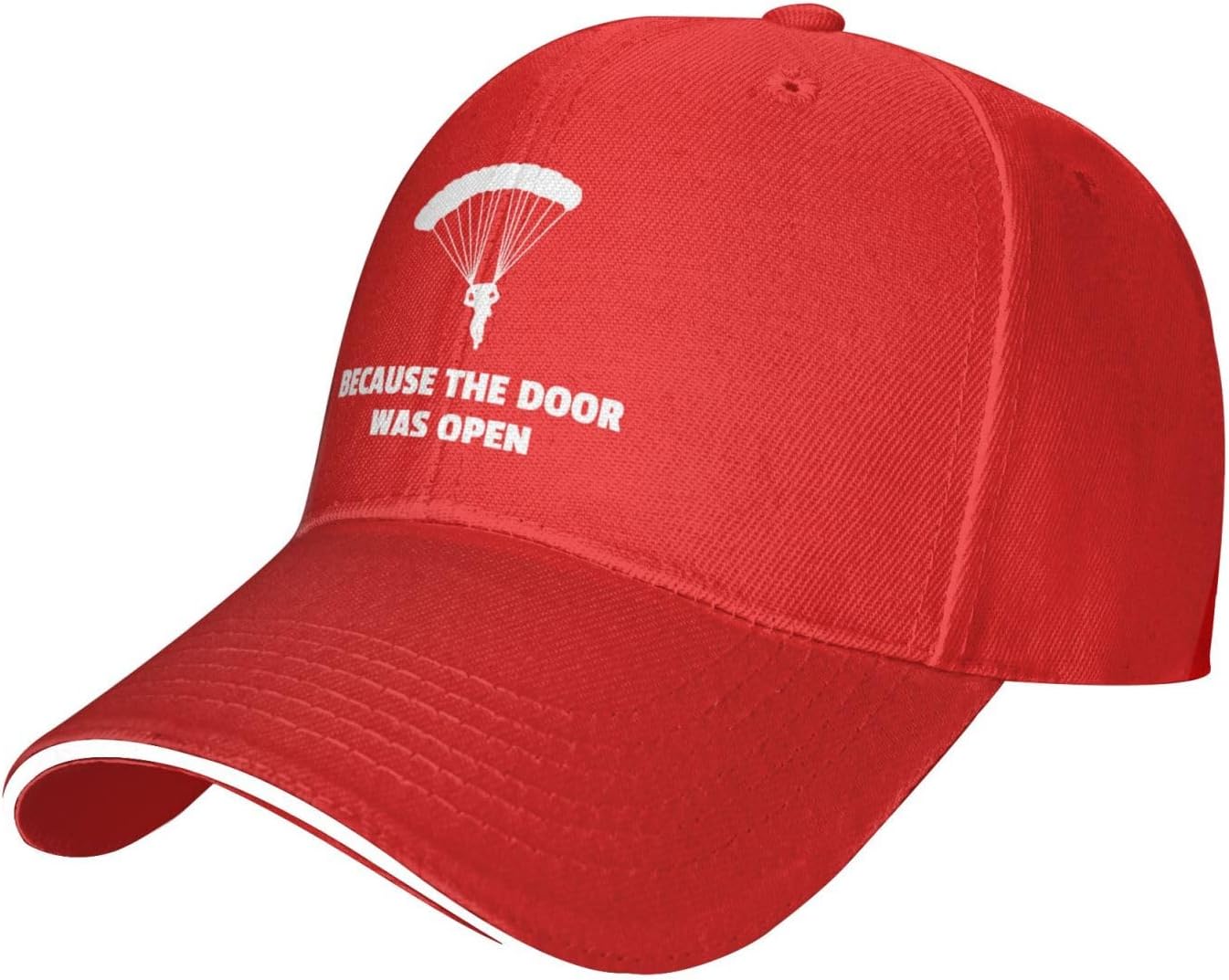 

Skydiving Gift Because The Door Was Open Skydiver Hat Adult Unisex Adjustable Baseball Cap for Unisex Women Adjustable