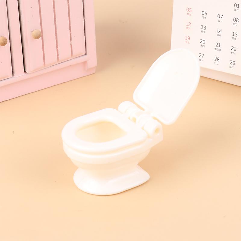 1:12 Dolls Accessories Vintage Dollhouse Furniture Bathroom Modeling White Toilet Doll House Miniature Baby Pretend Toys