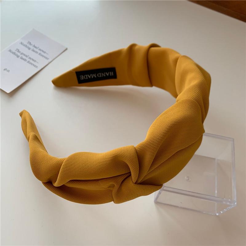 Korean Hair Accessories Solid Color Cotton Crumpled Women's Head Hoop Wide Bezel Makeup Hairbands for Ladies Headwear  New