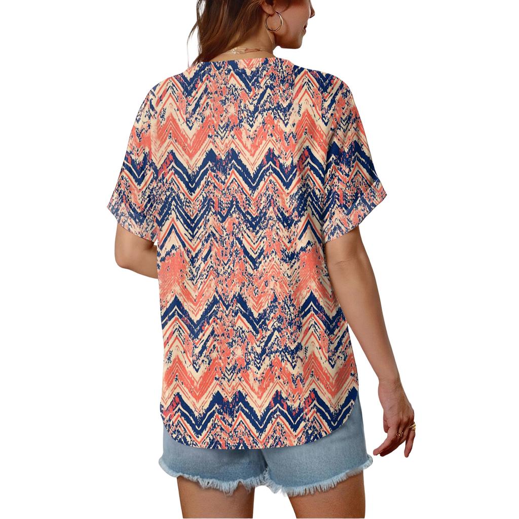 Women's Fashionable Casual Everyday Versatile Floral Print Slim-Fit Summer Short-Sleeve Top