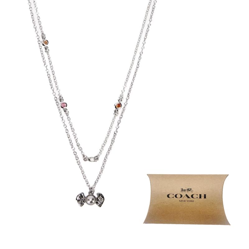 Coach Candy Pendant Copper Necklace Women Necklace Silver CO130-YI4