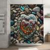 3D Heart Stone Shower Curtain | Unique and Nature-Inspired Bathroom Decor