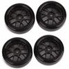 Mxfans 4-Pack Black Y-Type Smooth Hard Drift Tires for RC 1:10 On-Road Racing Cars and Drift Cars, Car Wheel Tires, 290101