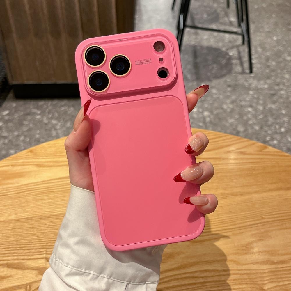 

Solid Color AG Frosted Metallic Paint Bumper Phone Case For iPhone 17 16 15 14 13 Pro Max Large Window Shockproof Non Slip Cover iPhone17