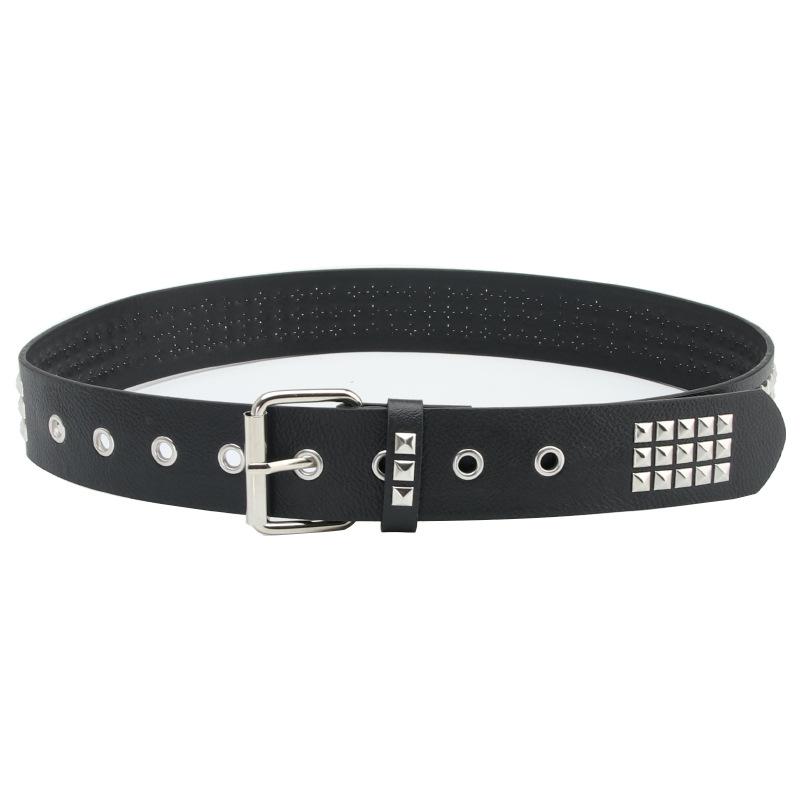 Punk Men'S And Women'S Belts, Square Pyramid Rivets With Jeans, Suit Belts