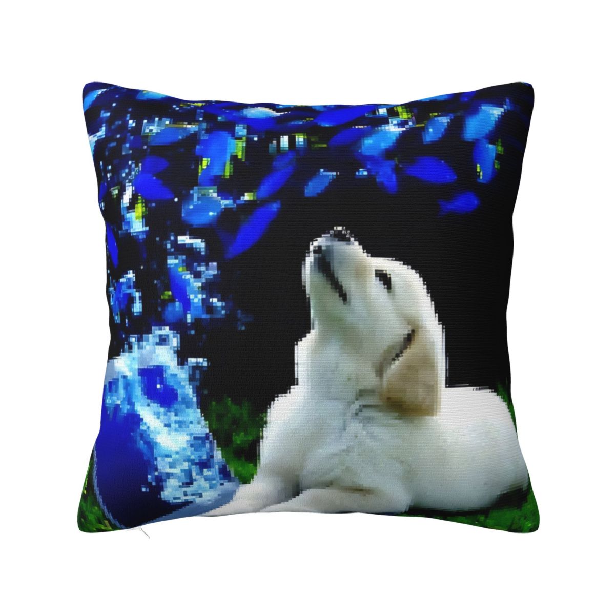 

Pixelated Frutiger Aero Dog Pillow Cover Cushion Cover Polyester Custom Pillow Case Funny Pillowcases For Sofa Car Home Decor 12x12Inch