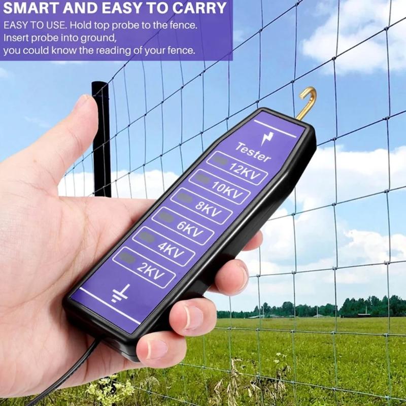 2-12KV High Voltage Electric Fence Voltage Tester Farmers Fence Voltage Testing Tool Electric Fence Voltage Fault Finders